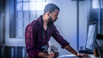 Photographer working in the studio